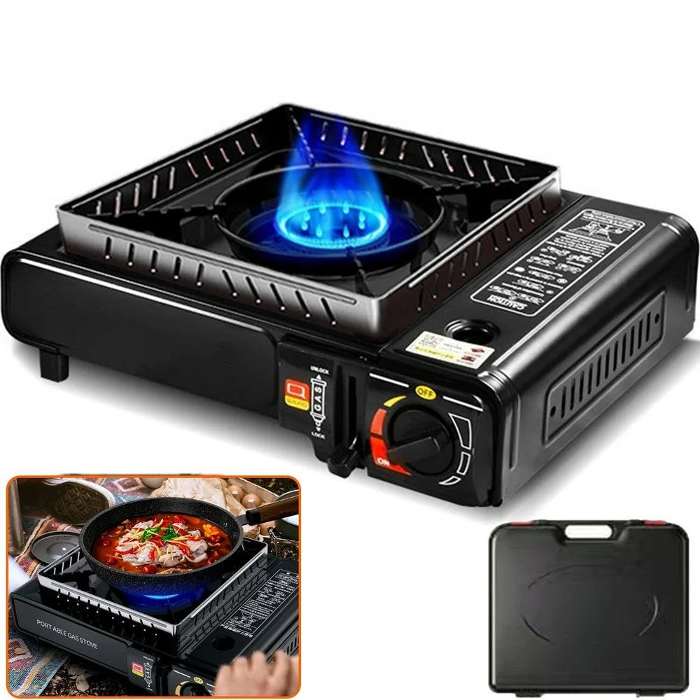 Portable Camping Stove,Dual Fuel Propane & Butane Stove with Wind Baffle,Portable Camping Stove for Outdoor Cooking, with Carrying Case Great for Emergency Preparedness Kit