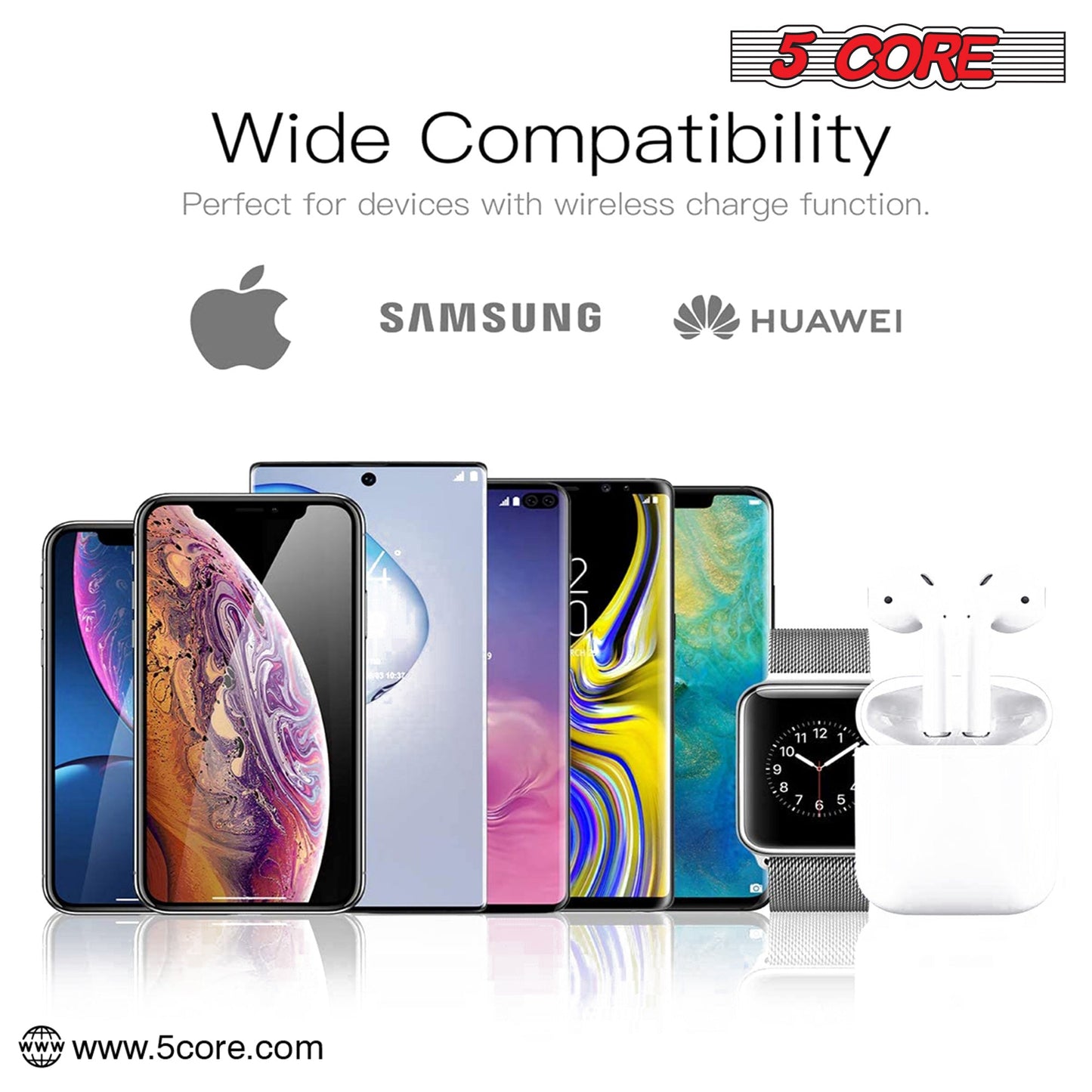 Wireless Charging Hub: 3-in-1 Charger Stand Rapid Dual Coil Charging for IPhone, Samsung, Apple Watch, and AirPod