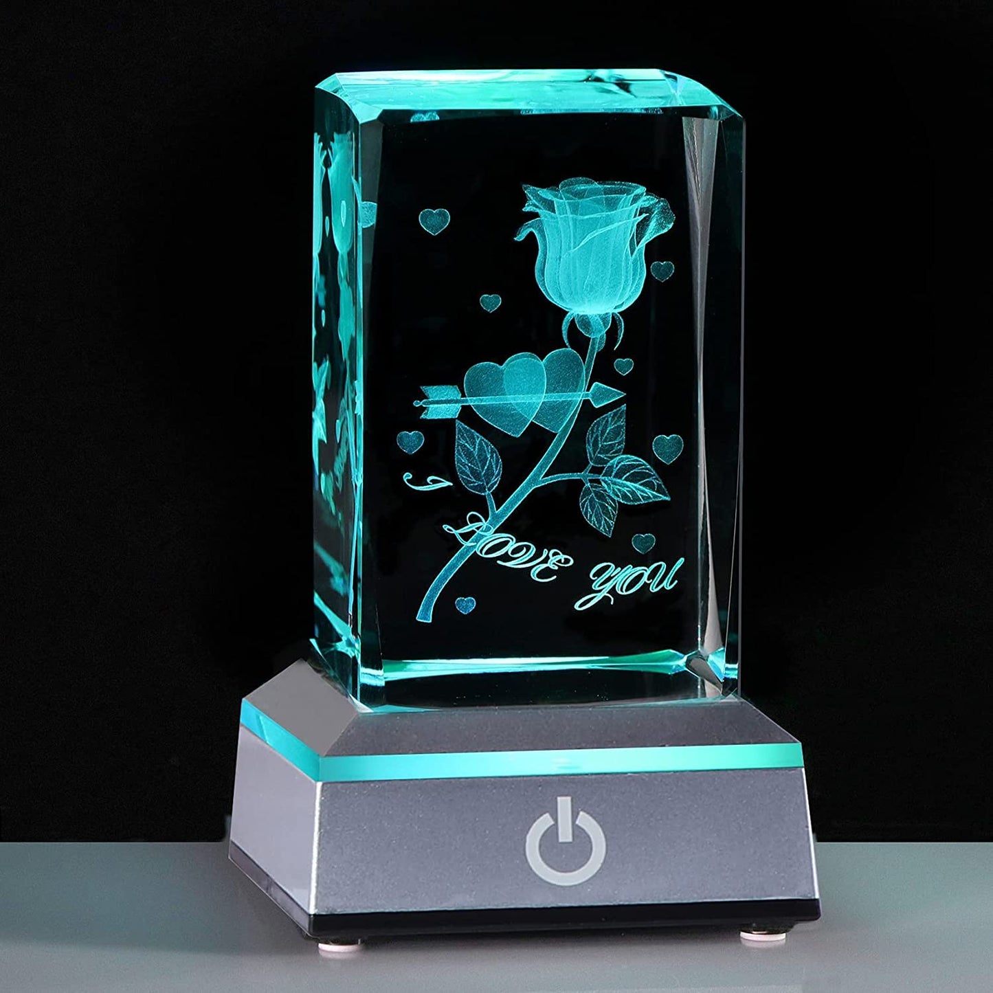 3D Laser Crystal Rose Night Light: Perfect Anniversary, Birthday, Christmas, Valentine's Day, mothers day and much more!
