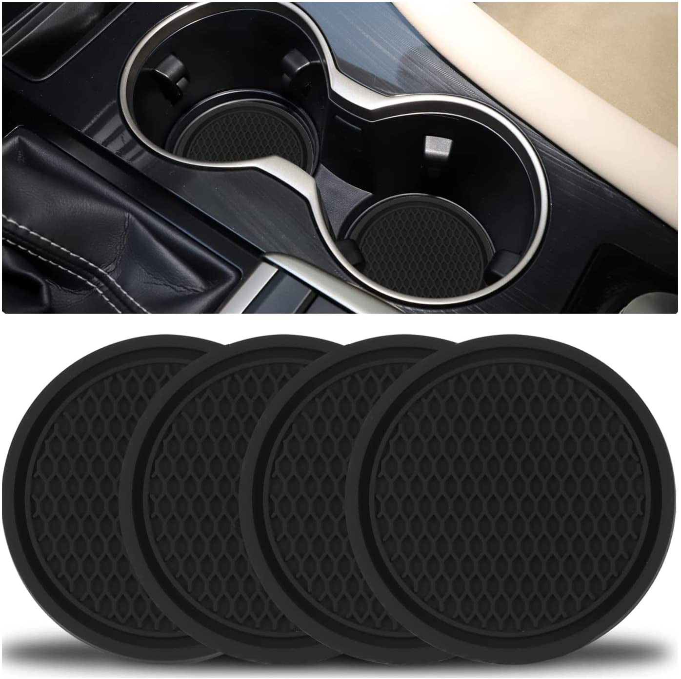 Universal Car Cup Coaster: Non-Slip Holder, Set of 4