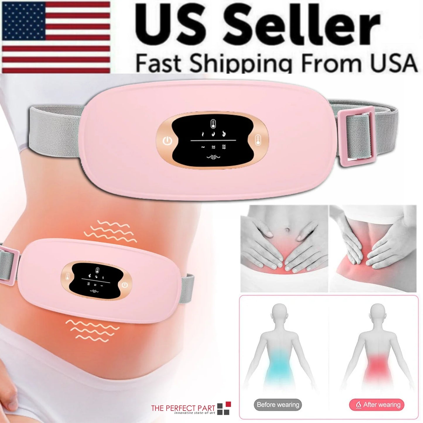 Menstrual Heating Pad Belt: Period Pain Relief, Vibration