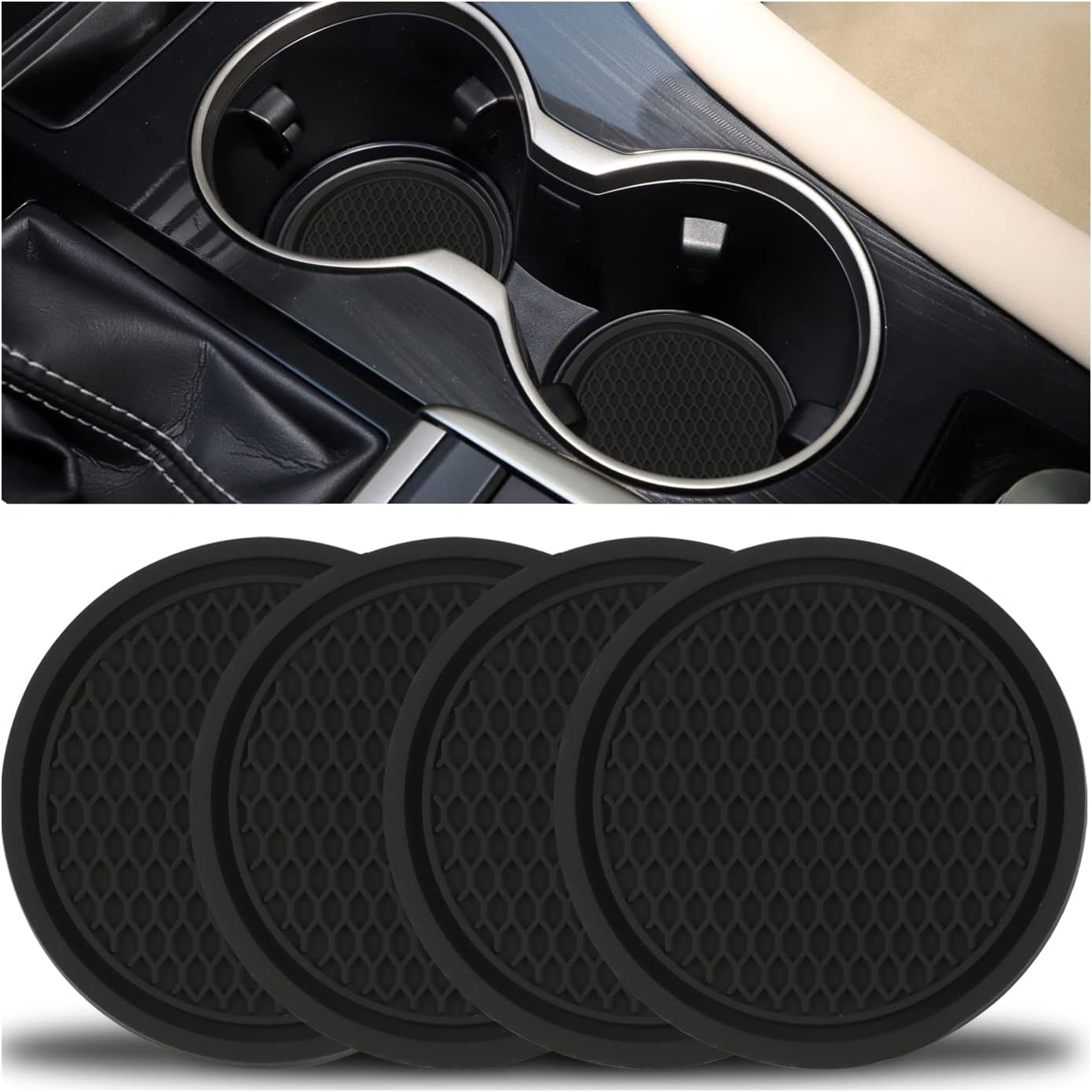 Universal Car Cup Coaster: Non-Slip Holder, Set of 4