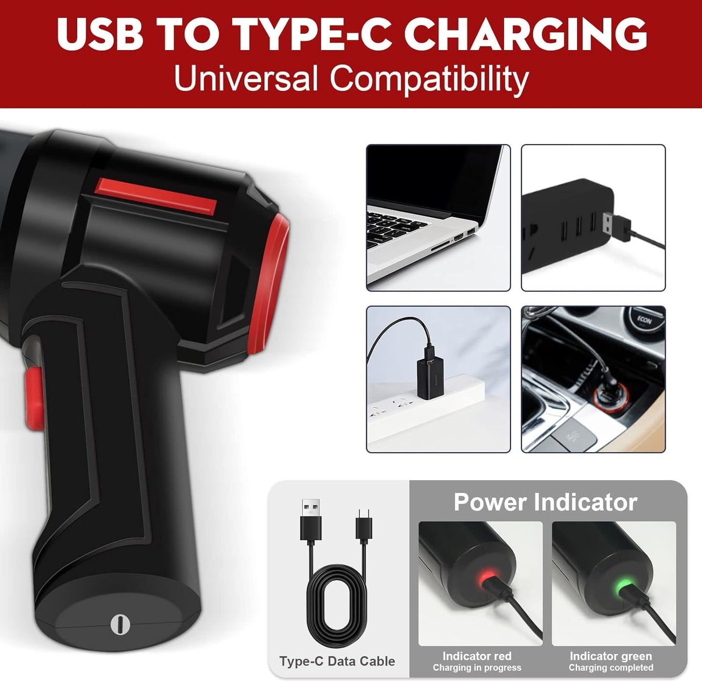 Cordless 3-in-1 Computer Vacuum Cleaner: Powerful for Keyboard Cleaning & Air Dusting, Energy-Efficient