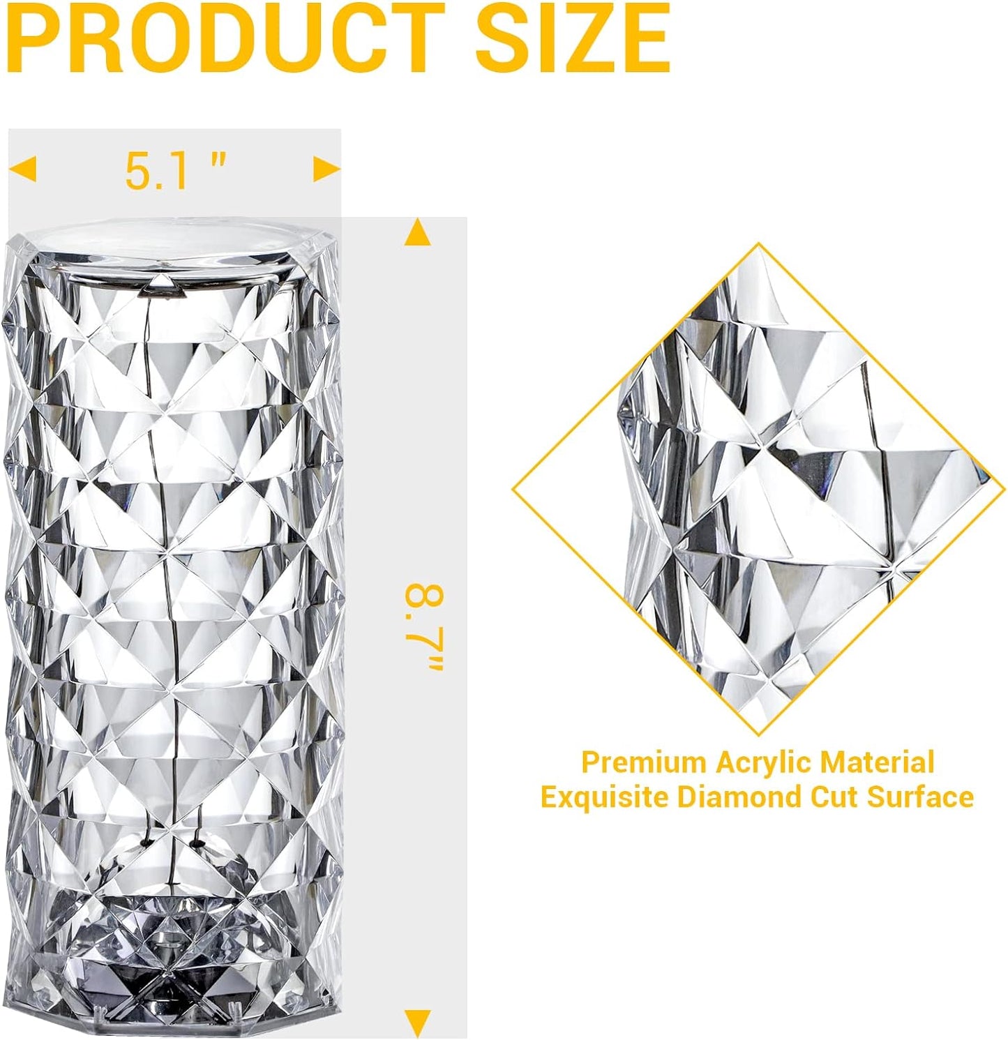Sparkling Crystal Rose Lamp: Touch Control, 16 Colors, USB & Remote. Perfect Bedroom Ambiance & Gift