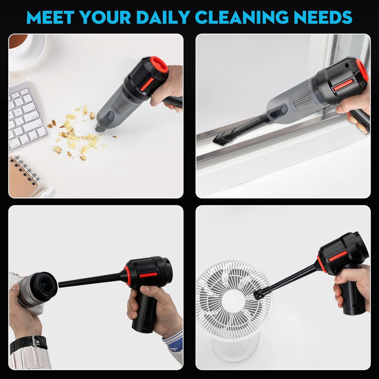 Cordless 3-in-1 Computer Vacuum Cleaner: Powerful for Keyboard Cleaning & Air Dusting, Energy-Efficient