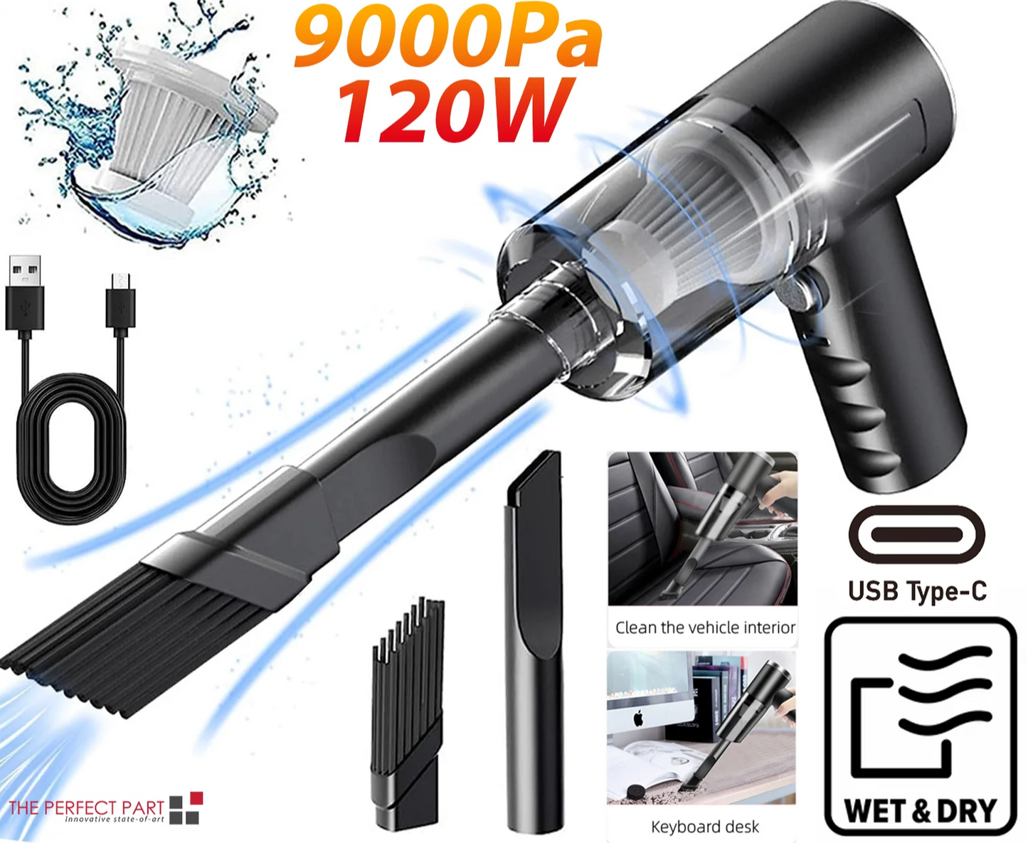 120W Cordless Handheld Vacuum Cleaner Small Mini Portable Car Auto Home Wireless