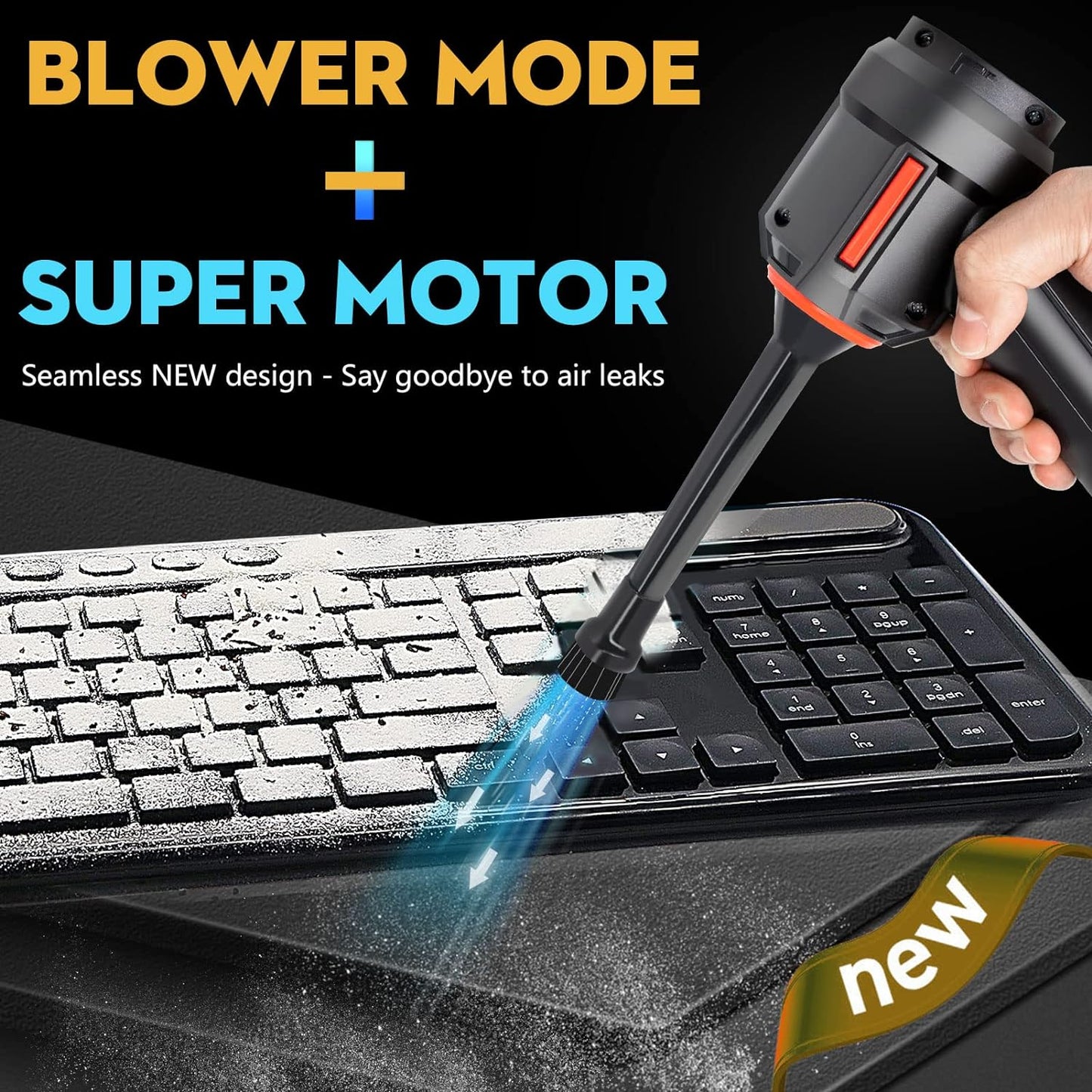Cordless 3-in-1 Computer Vacuum Cleaner: Powerful for Keyboard Cleaning & Air Dusting, Energy-Efficient