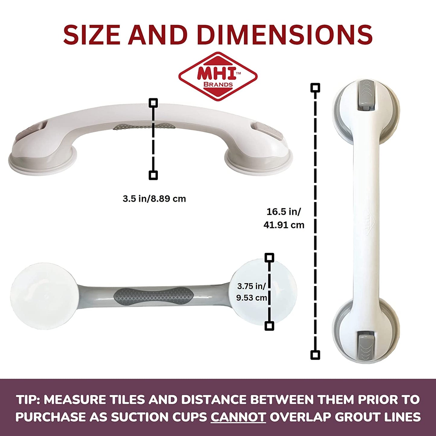 Suction Cup Grab Bar: Safety Bathroom Assist Handle