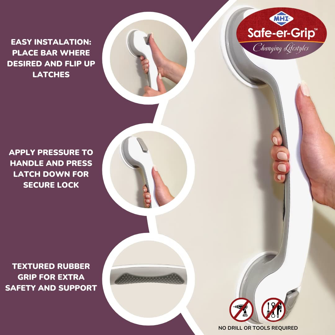 Suction Cup Grab Bar: Safety Bathroom Assist Handle