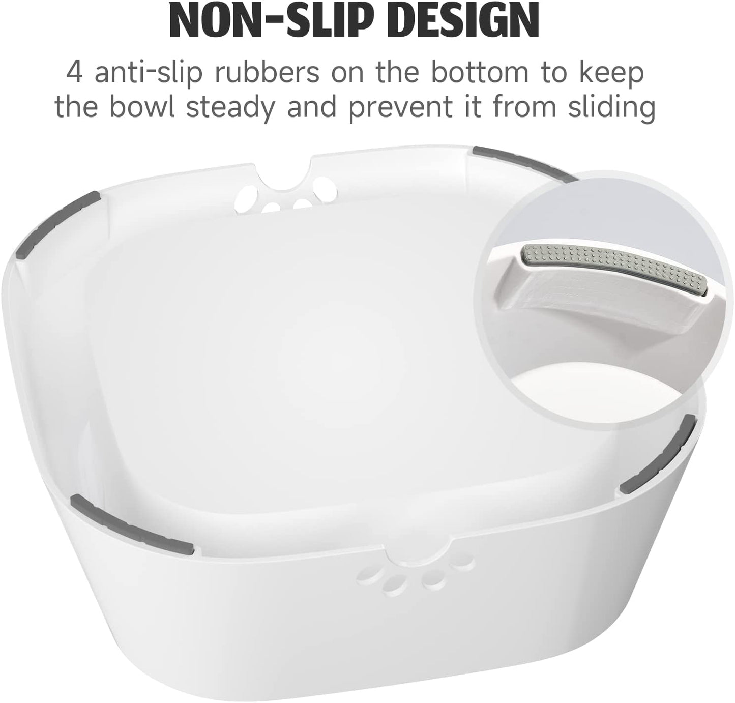 No-Spill Dog Water Bowl: 35oz, Non-Slip with Floating Disk