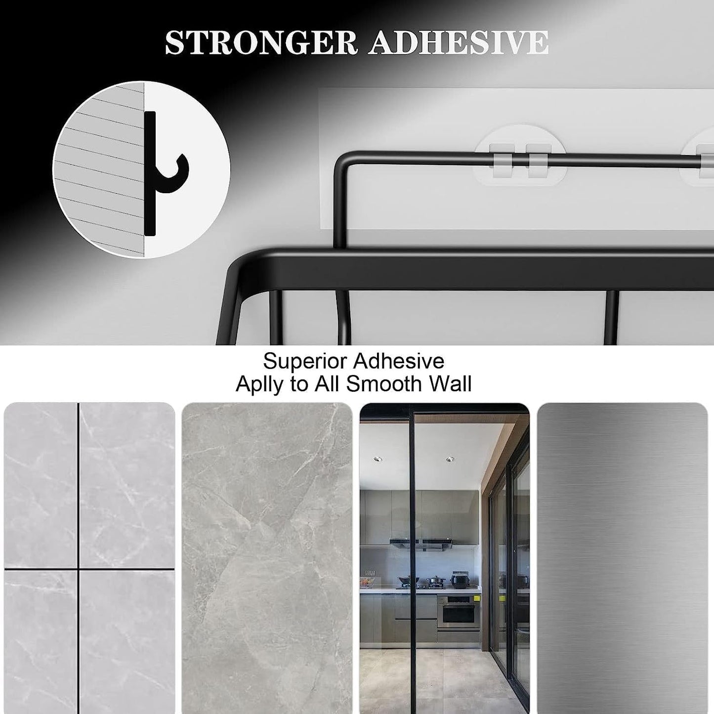 Black Stainless Steel Shower Caddy: Organize with Ease (5 PCS)
