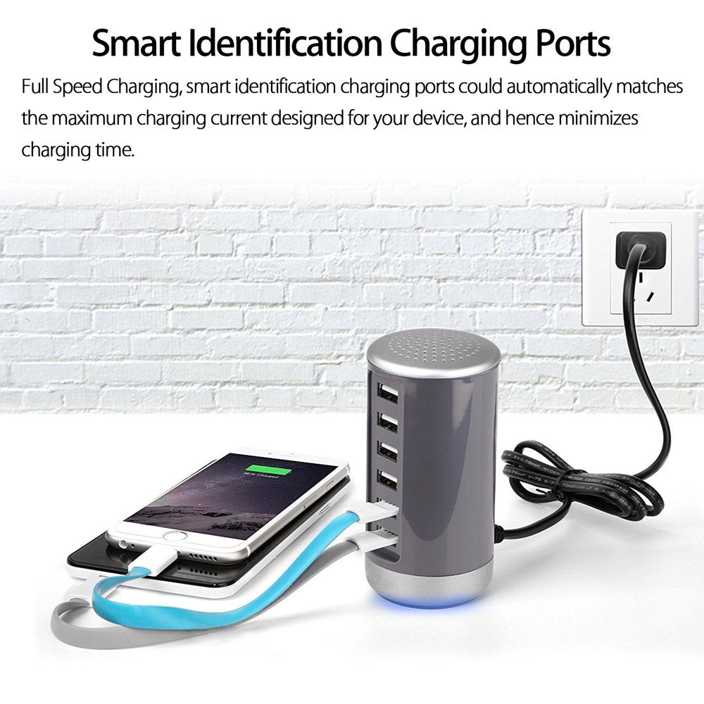6-Port USB Rapid Charger: Charge Phones, Tablets, iPhones, iPads, Samsung, LG, HTC, Moto, and More!