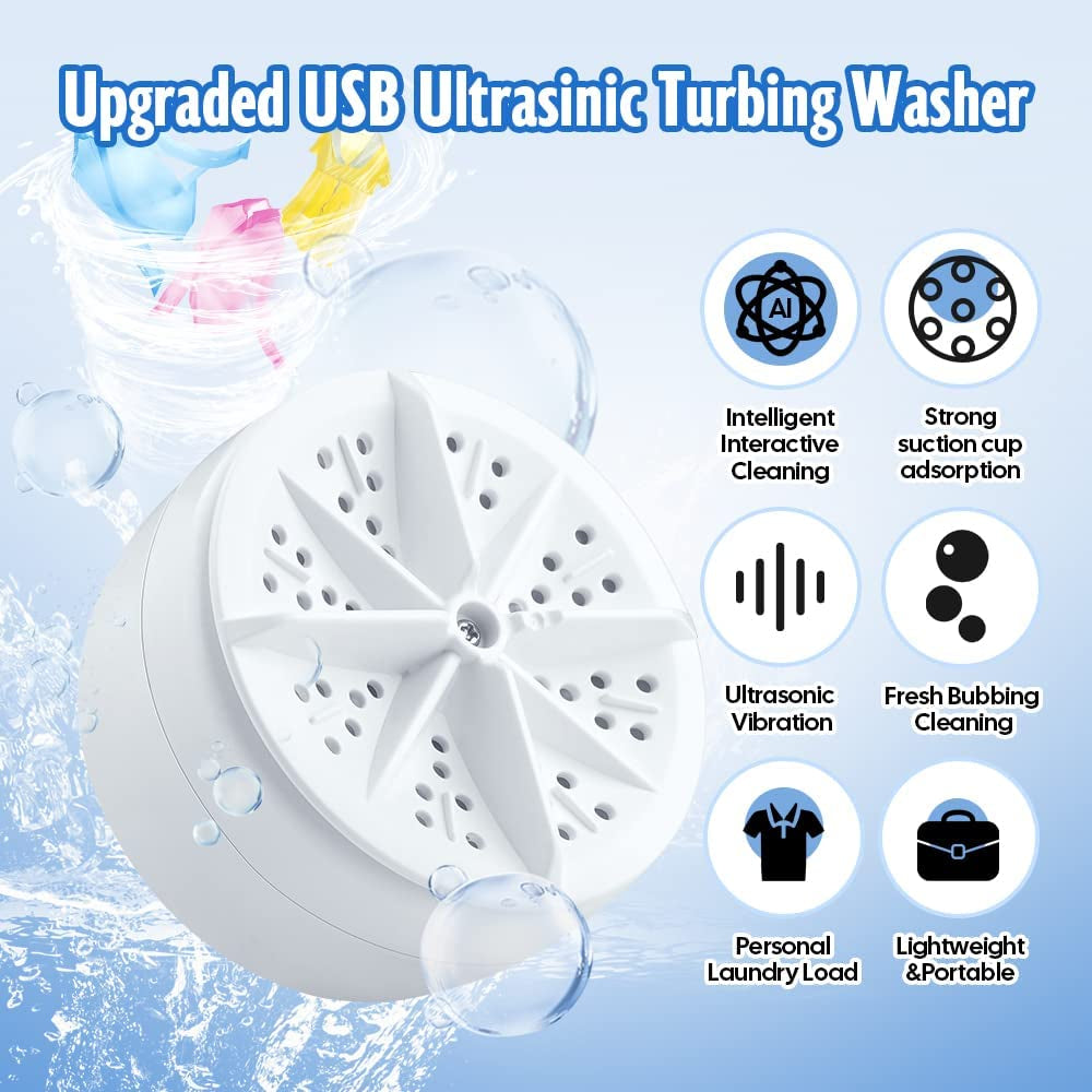 Portable Washing Machine,Usb Powered Mini Turbo Washing Machine and Dishwasher, Suitable for Travel,Business Trip,Home,Fruit Cleaning and Dish Washing