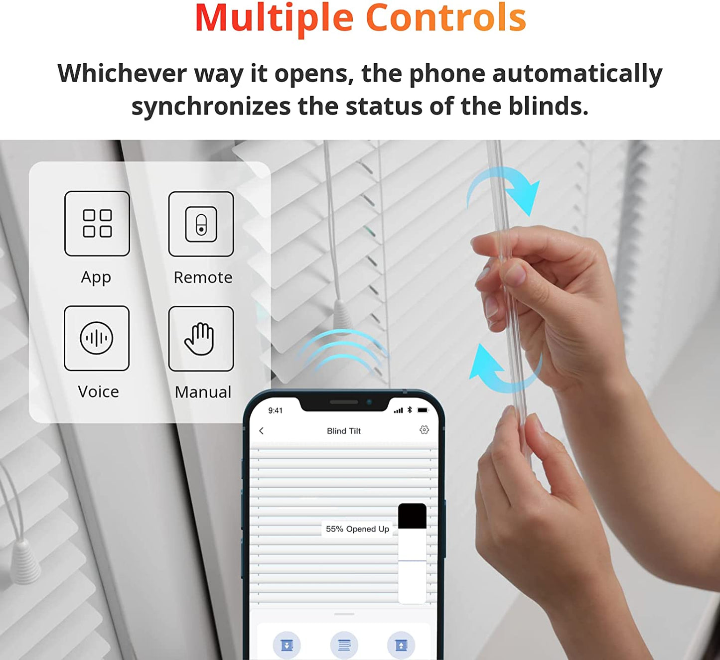 Motorized Smart Blinds: Bluetooth Control, Solar-Powered, Compatible with Alexa & Google Home