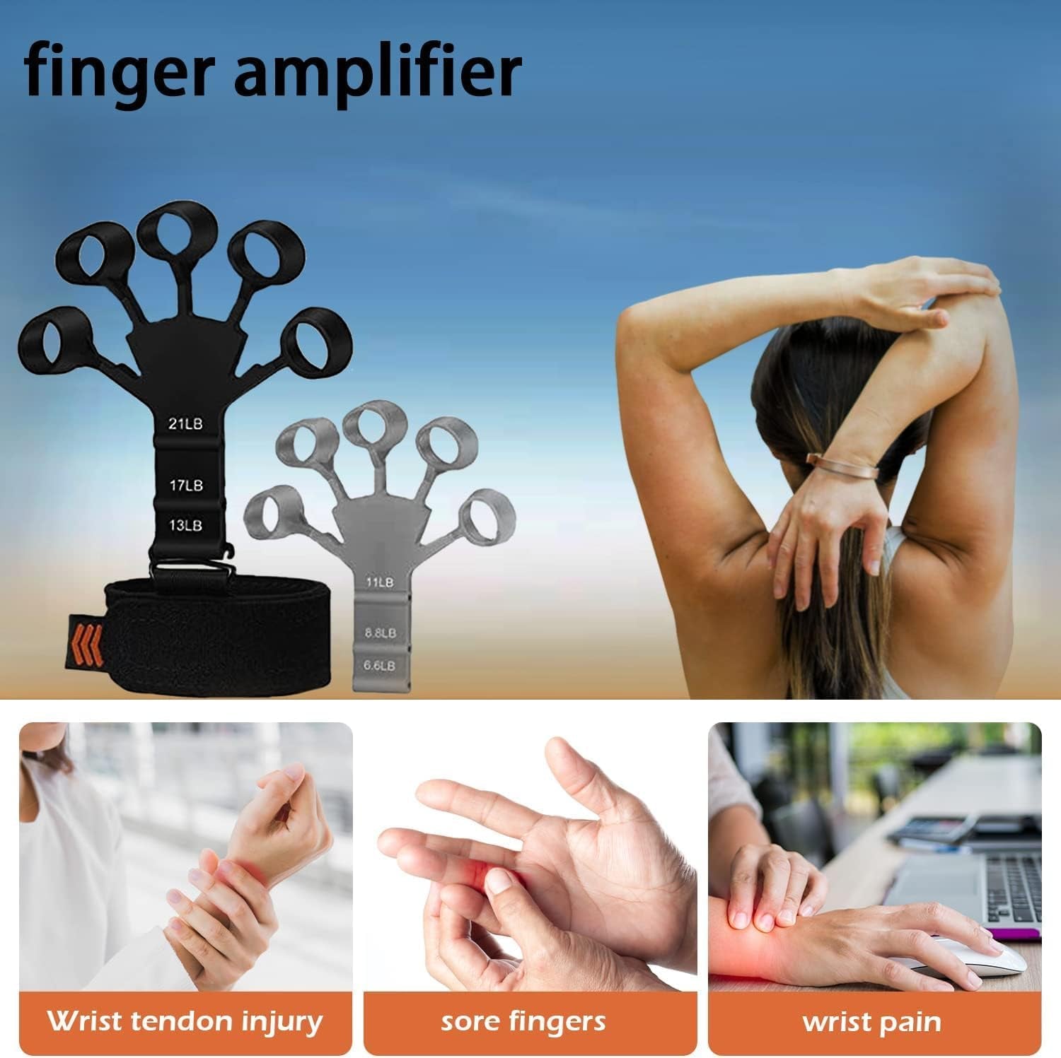 Finger & Hand Grip Strengthener: 6 Levels, Therapy & Pain Relief