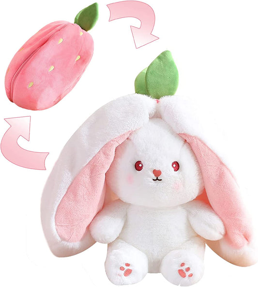 Reversible Carrot Strawberry Bunny Plush: Perfect Birthday Gift for Kids
