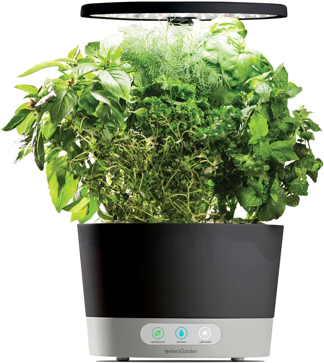 Harvest 360 Indoor Garden Hydroponic System with LED Grow Light and Herb Kit, Holds up to 6 Pods, Black