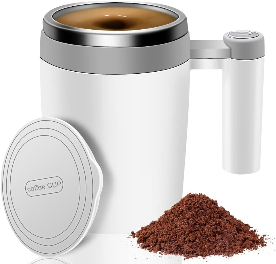 Self-Stirring Coffee Mug: 400ML, Stainless Steel, Rechargeable