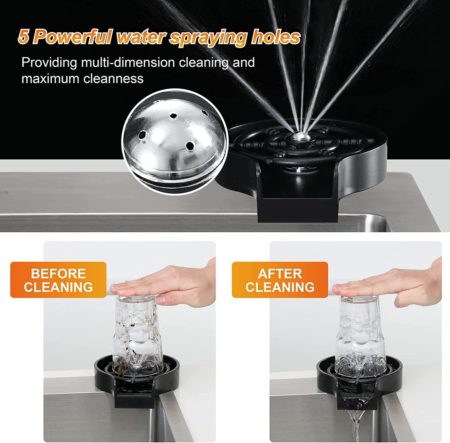 Kitchen Sink Glass Rinser: Quick and Convenient Washer