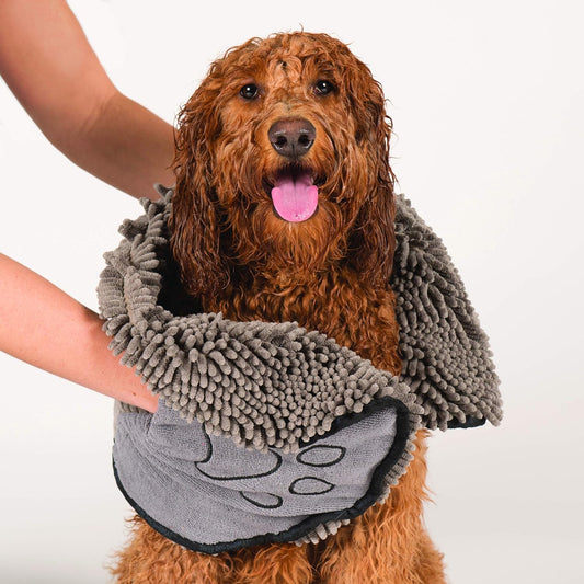 Dog Drying Towels - Durable Soft Microfiber Bath Towel - Ultra Absorbent, Fast Drying, & Easy to Clean - Essential Pet Bathing Gear | Grey 13X31